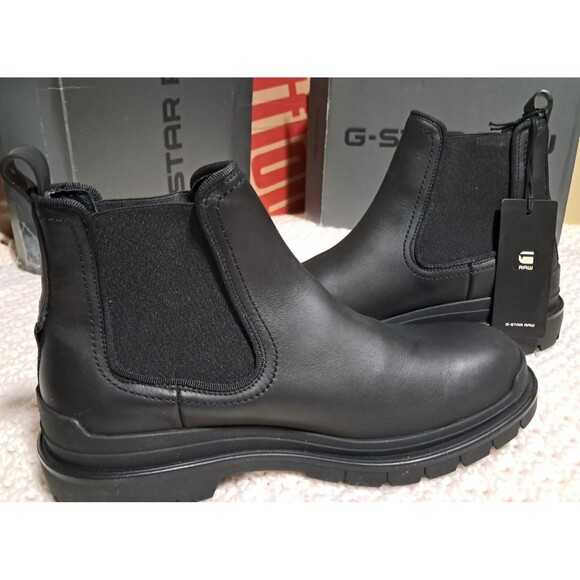 G-Star Raw Blake Chelsea Leather Boots Women's sz 10 Black Rare Style - Picture 7 of 16